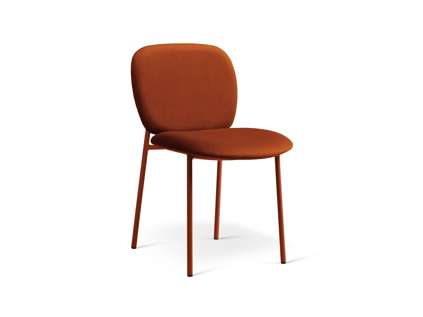 Cosmopolitan Design velourstole, 2 stk., "Caroline", 1-personers, 49 × 61 × 79 cm, røde ben, kastanjebrun