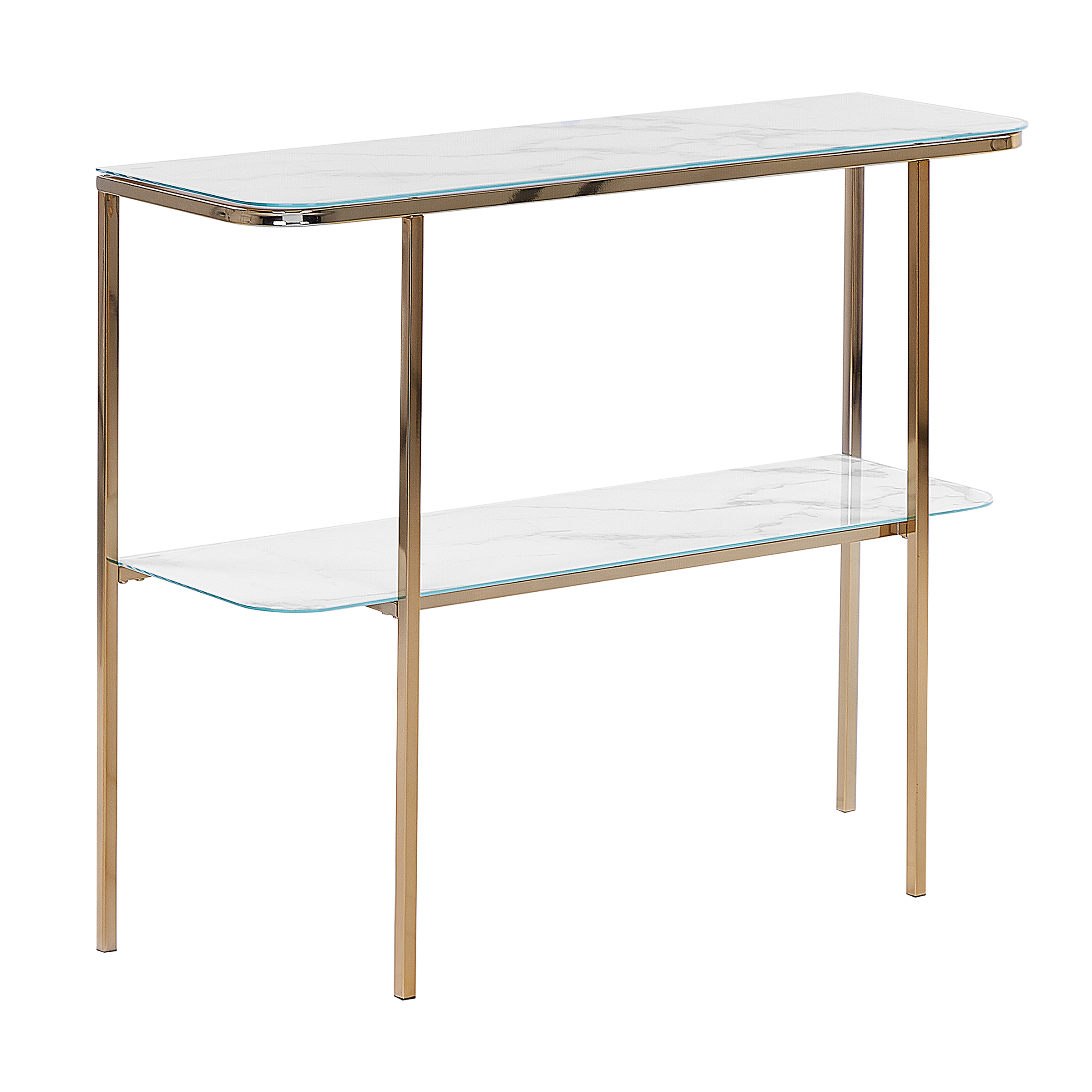 Konsolbord CALVERT Hærdet glas Marmor/guld