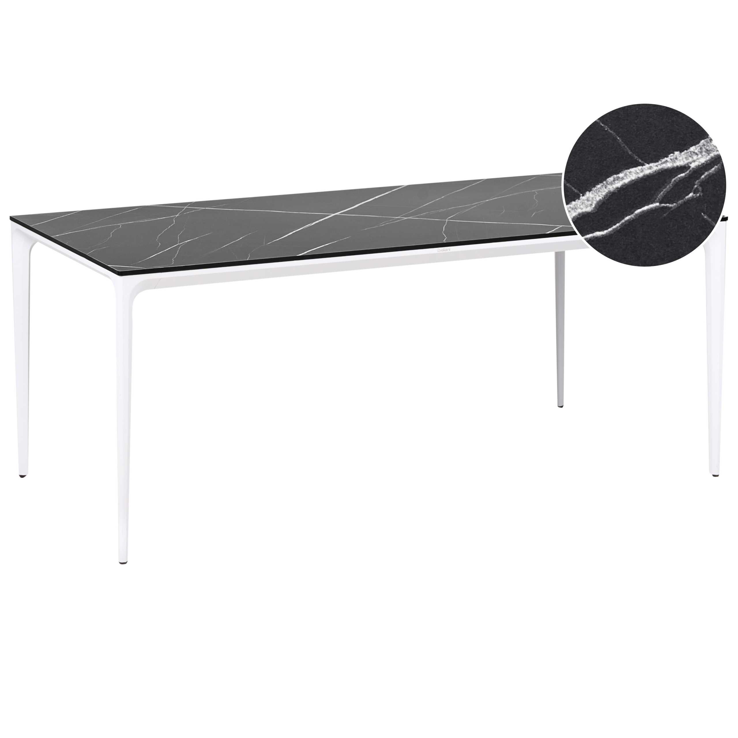 Havebord SOVARETO 180 cm 90 cm Marmor effekt Sort marmor