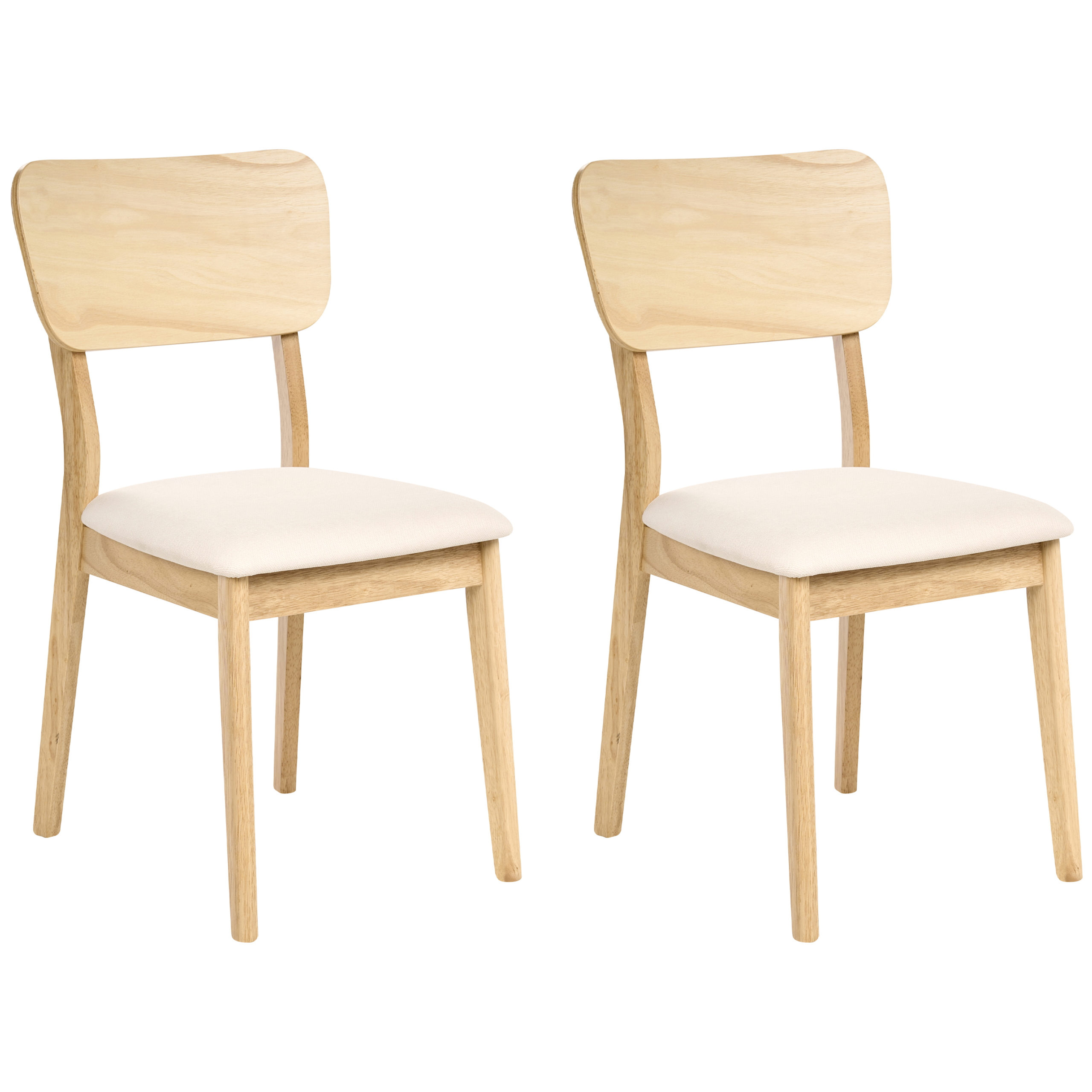 Sæt med 2 spisebordsstole MINIER Træ Lysebrun/beige