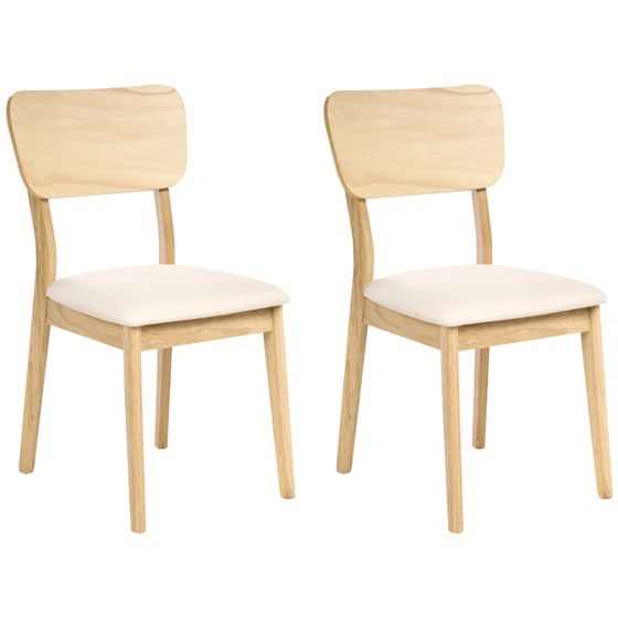 Sæt med 2 spisebordsstole MINIER Træ Lysebrun/beige
