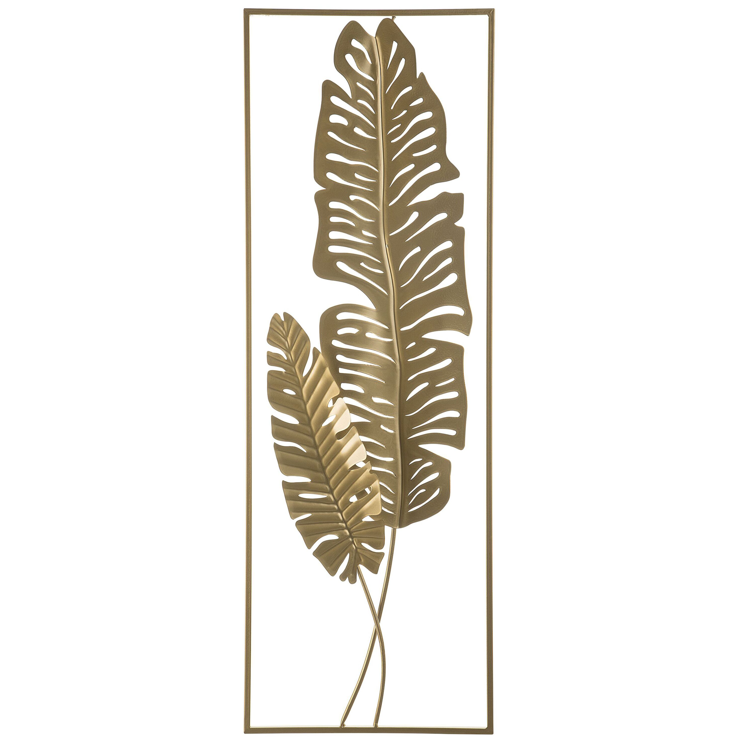 Vægdekoration Blad PALLADIUM 90 cm Metal Guld