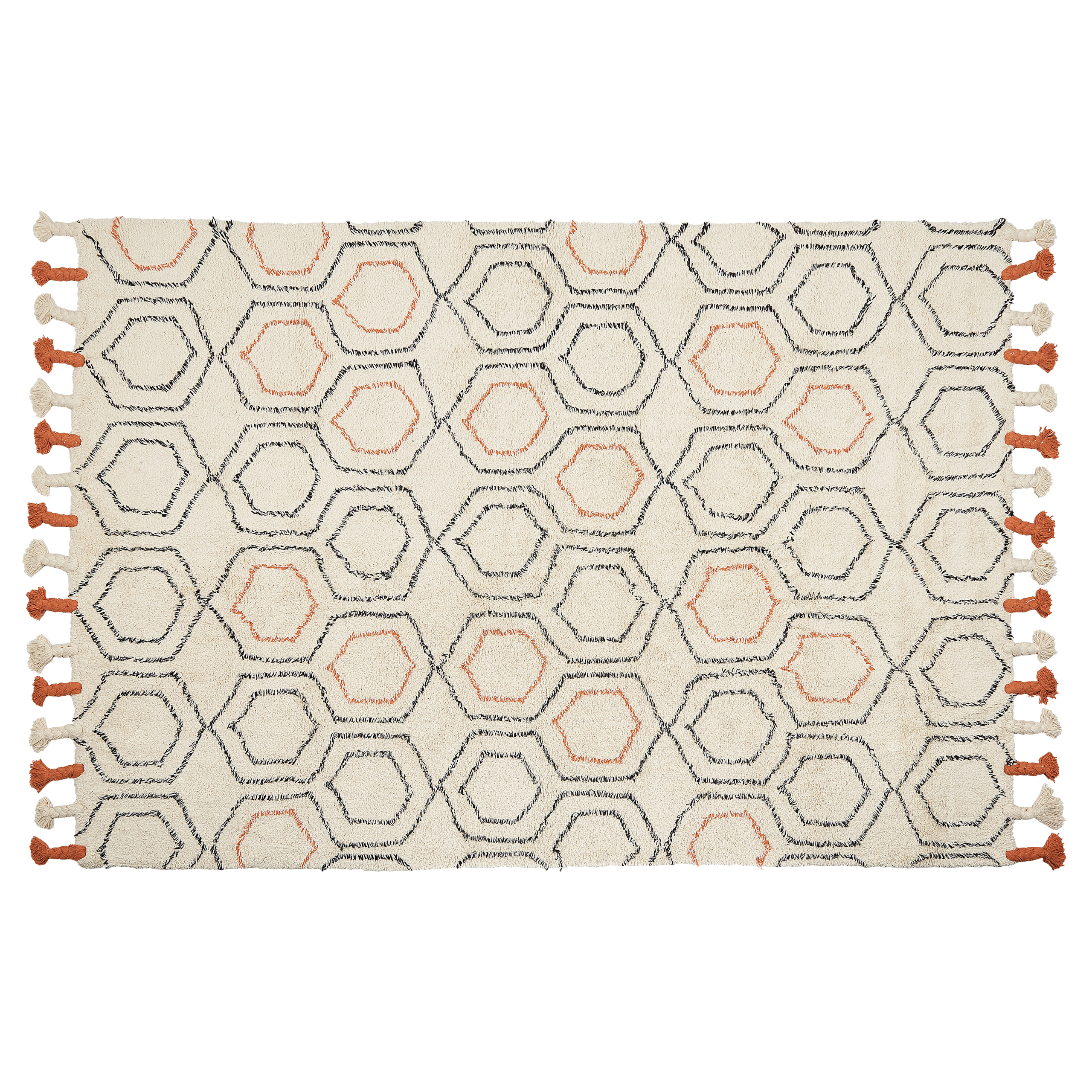 Gulvtæppe HAJIPUR Beige 140 x 200 cm Bomuld