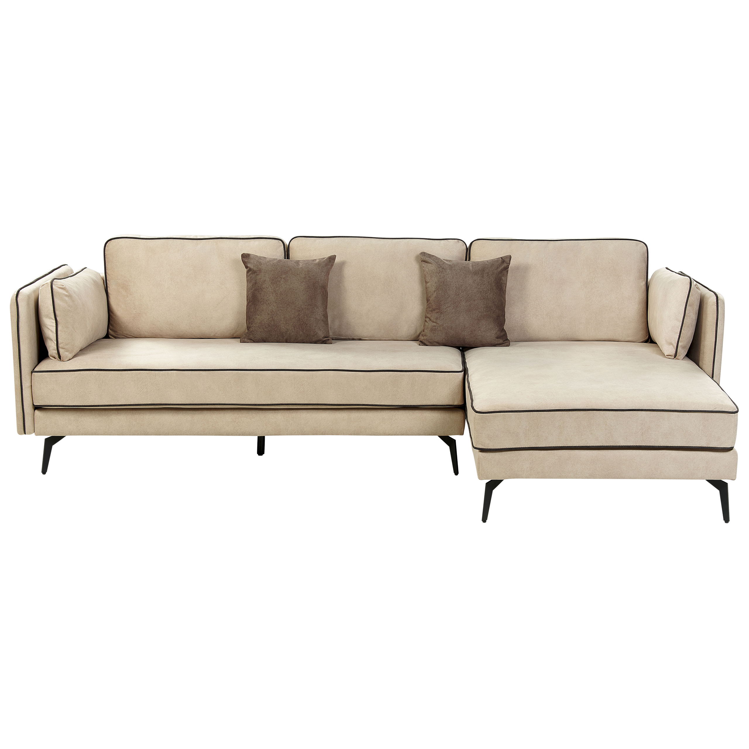 Hjørnesofa 3 personers ALTAN Velour Beige Venstrevendt