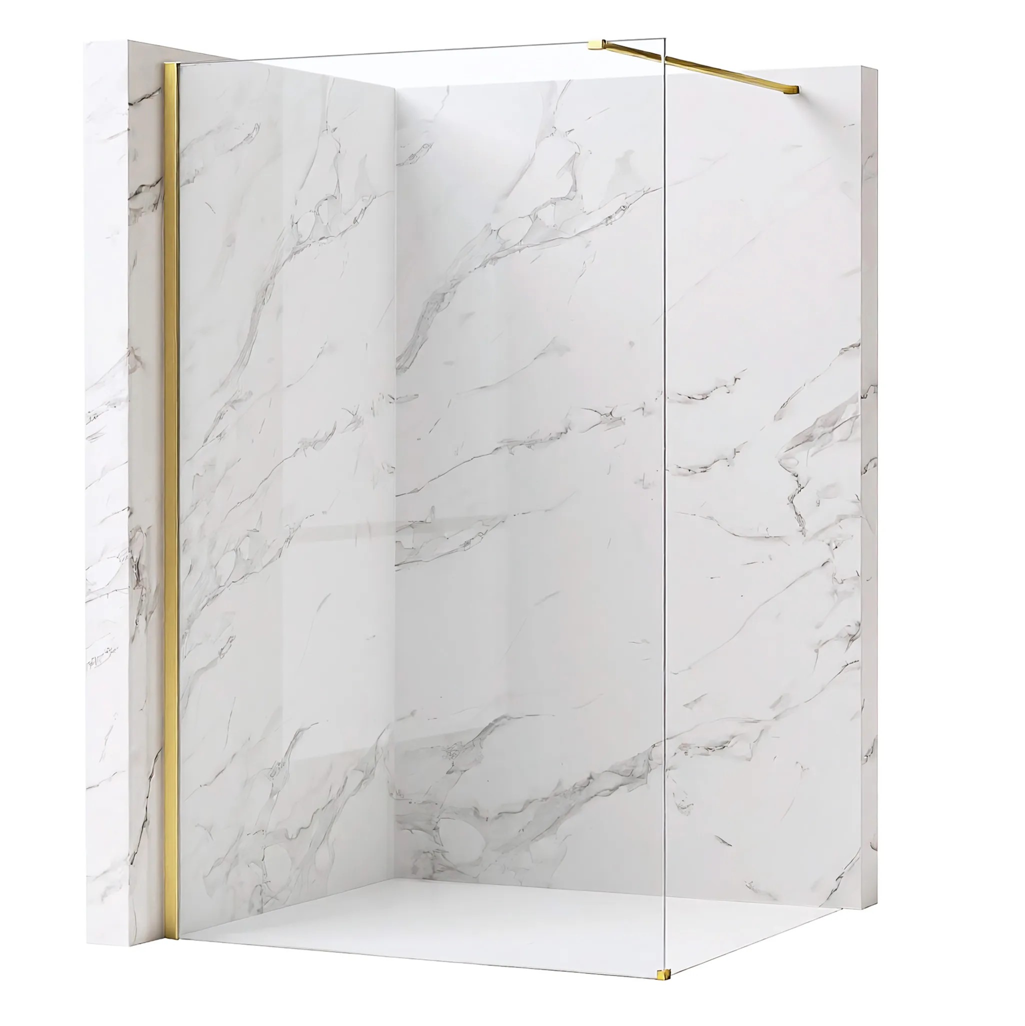 REA brusevæg Flexi Transparent 80 Børstet guld, 120x80x195cm