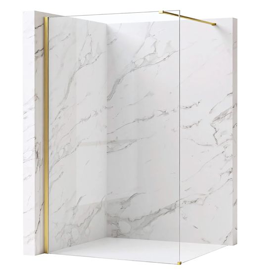 REA brusevæg Flexi Transparent 80 Børstet guld, 120x80x195cm
