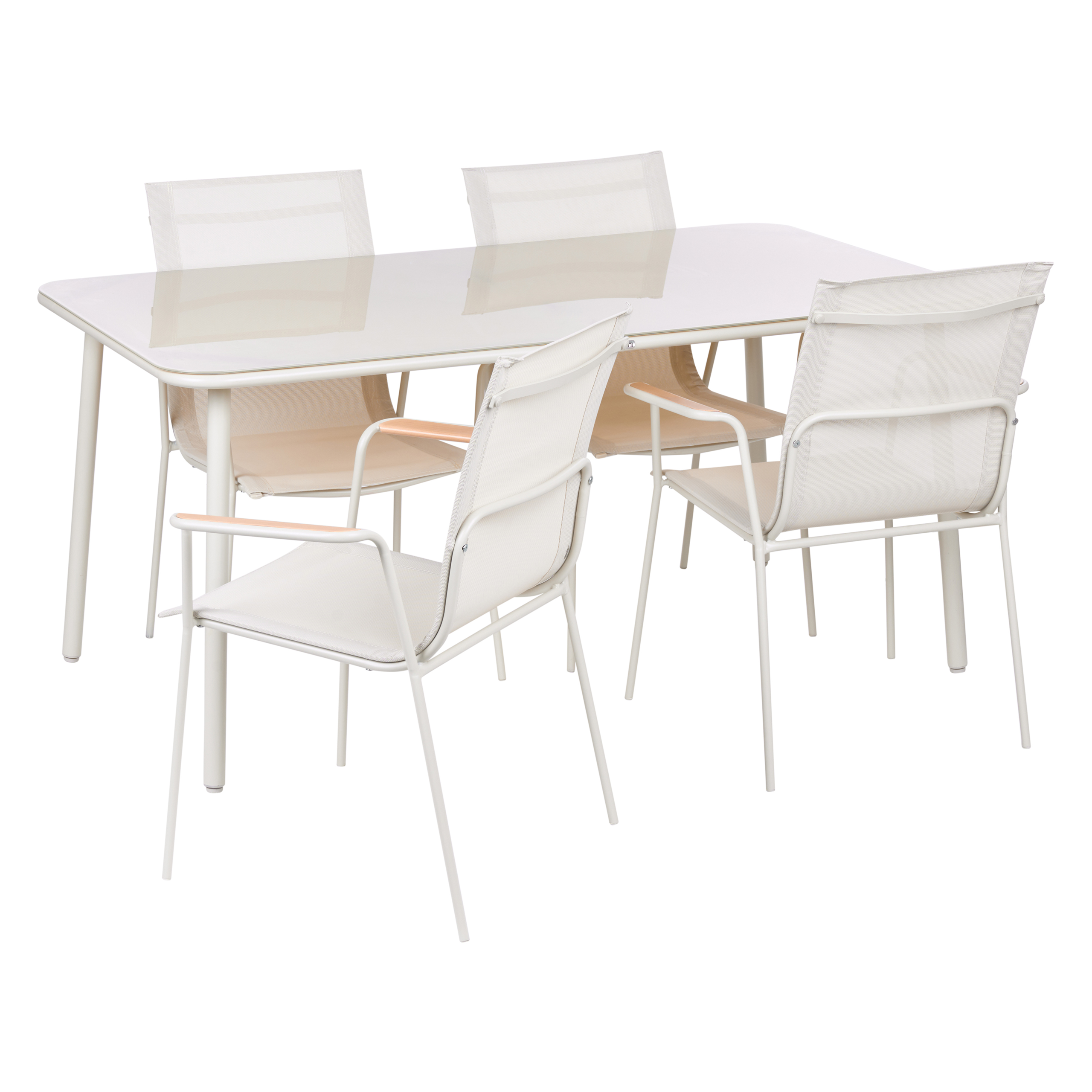 Havemøbelsæt 4 personers CARAVINO Metal Lys Beige