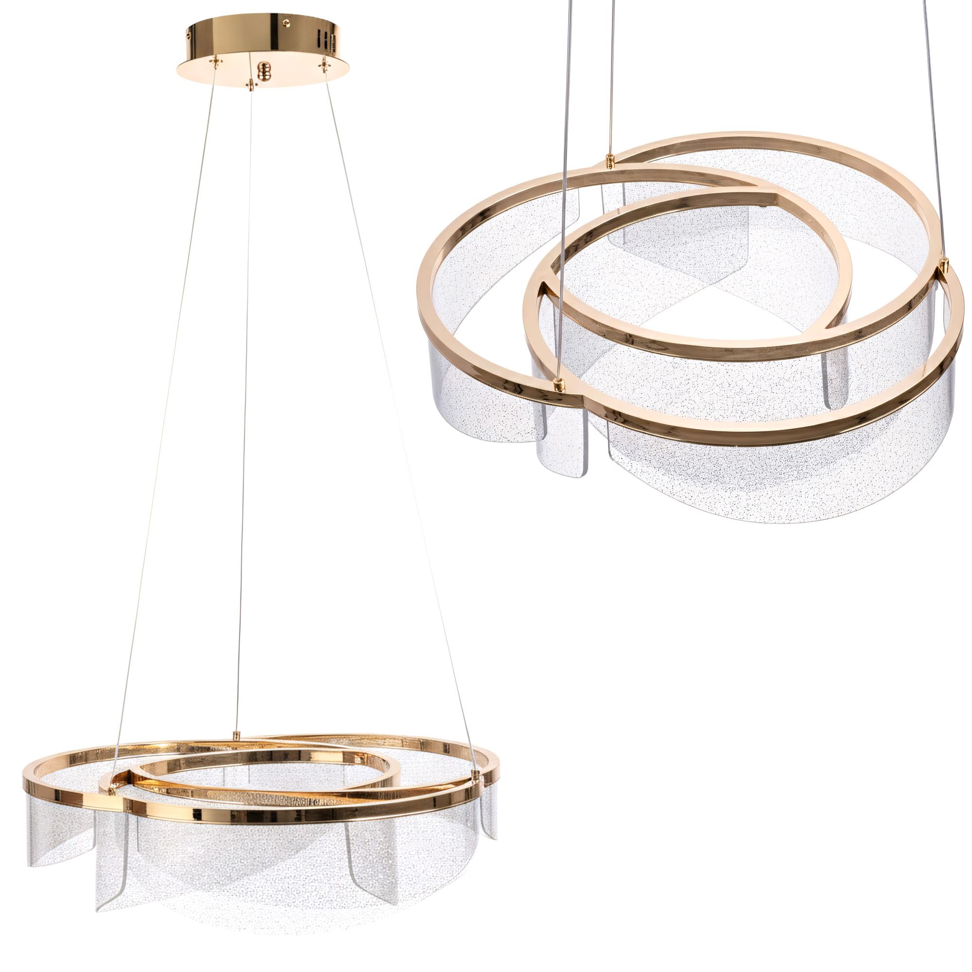 TOOLIGHT hængende loftlampe G138-CP 50cm LED Gylden 48x48x120cm