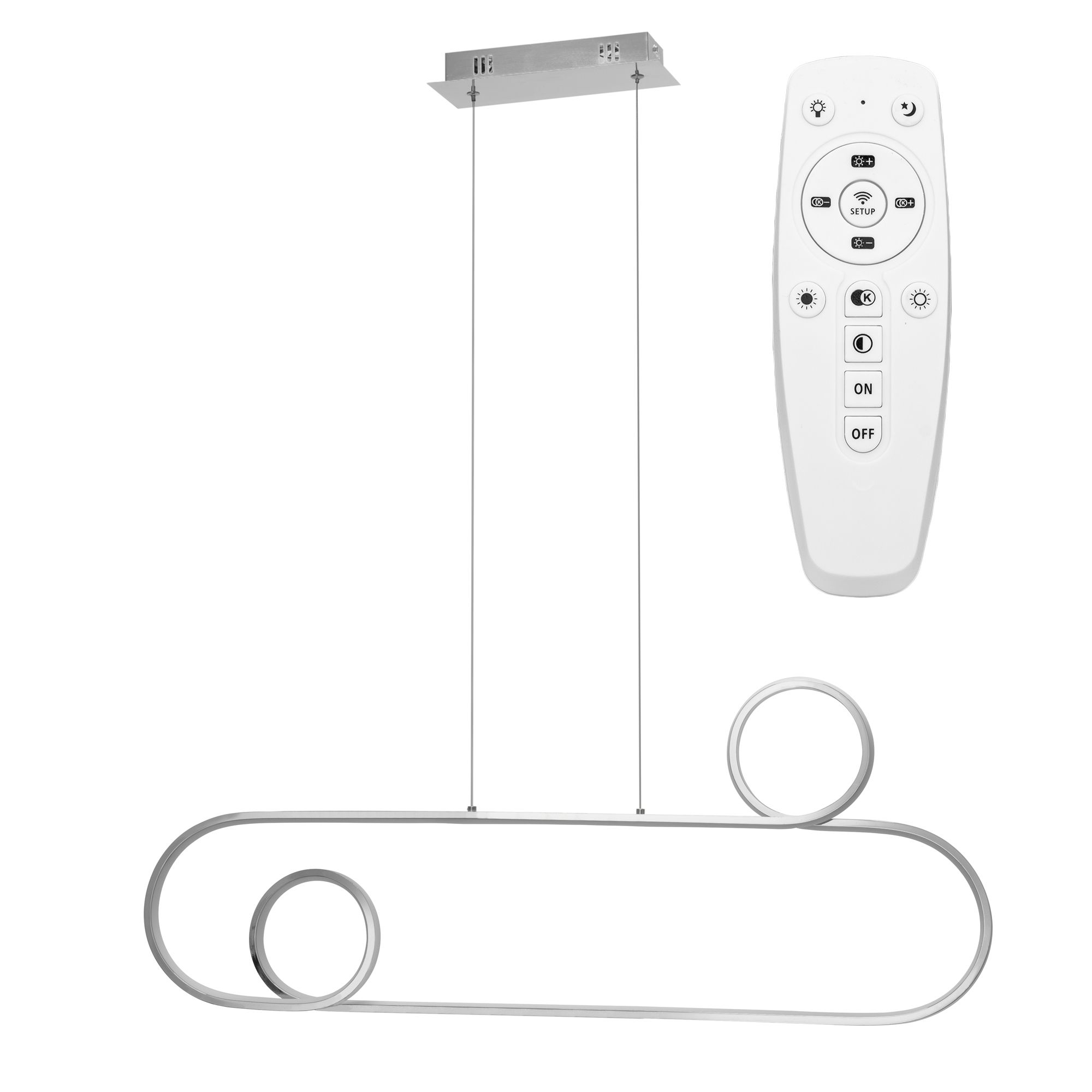 TOOLIGHT hængende loftlampe LED APP810-CP Krom 90x90x85cm