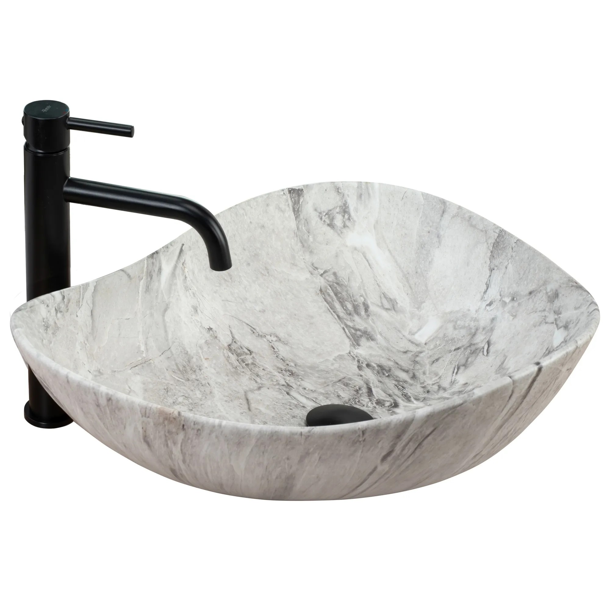 REA bordmonteret håndvask DORA STONE Hvid, 51,5x40x17,5cm