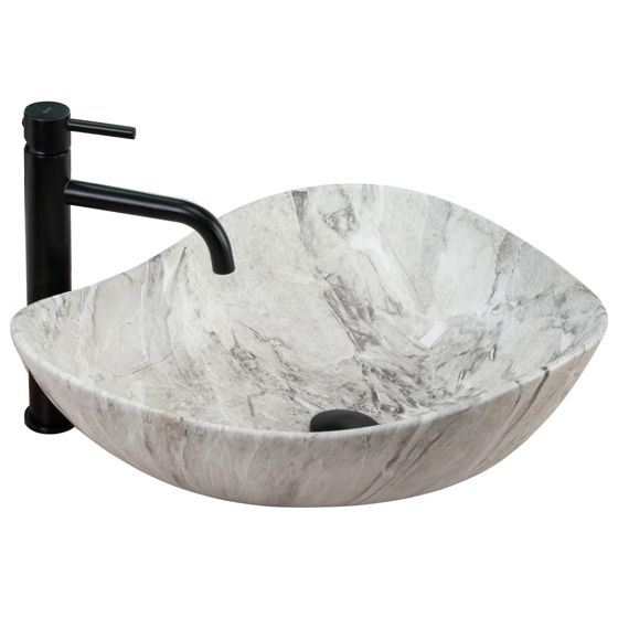 REA bordmonteret håndvask DORA STONE Hvid, 51,5x40x17,5cm