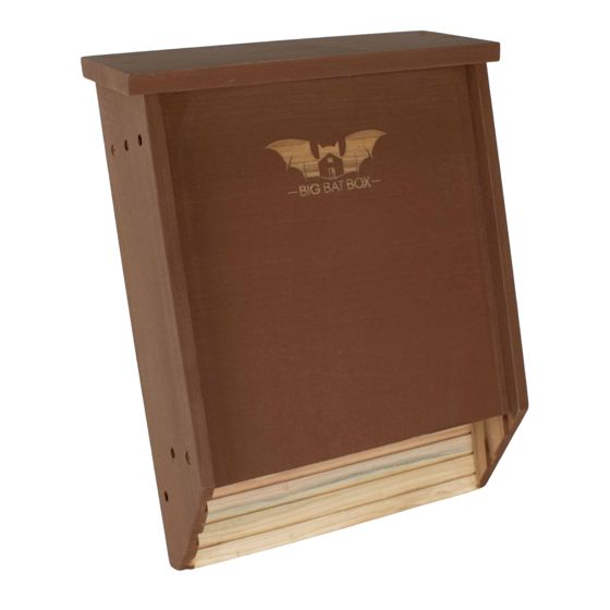 WildYard® flagermuskasse BIGBATBOX til udendørs brug – 2 kamre, brun, op til 75 flagermus – stort træ-monteringssæt til haven