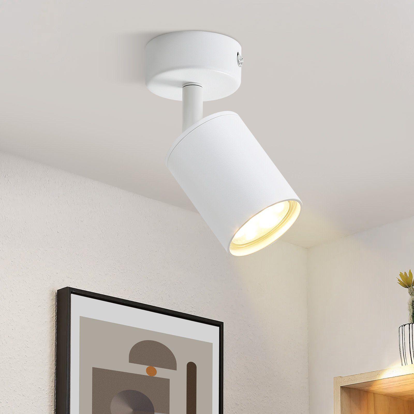 NETTLIFE hvid LED-spotlight GU10 drejelig 330° justerbar moderne entrélampe industriel vægspotlight til stue soveværelse