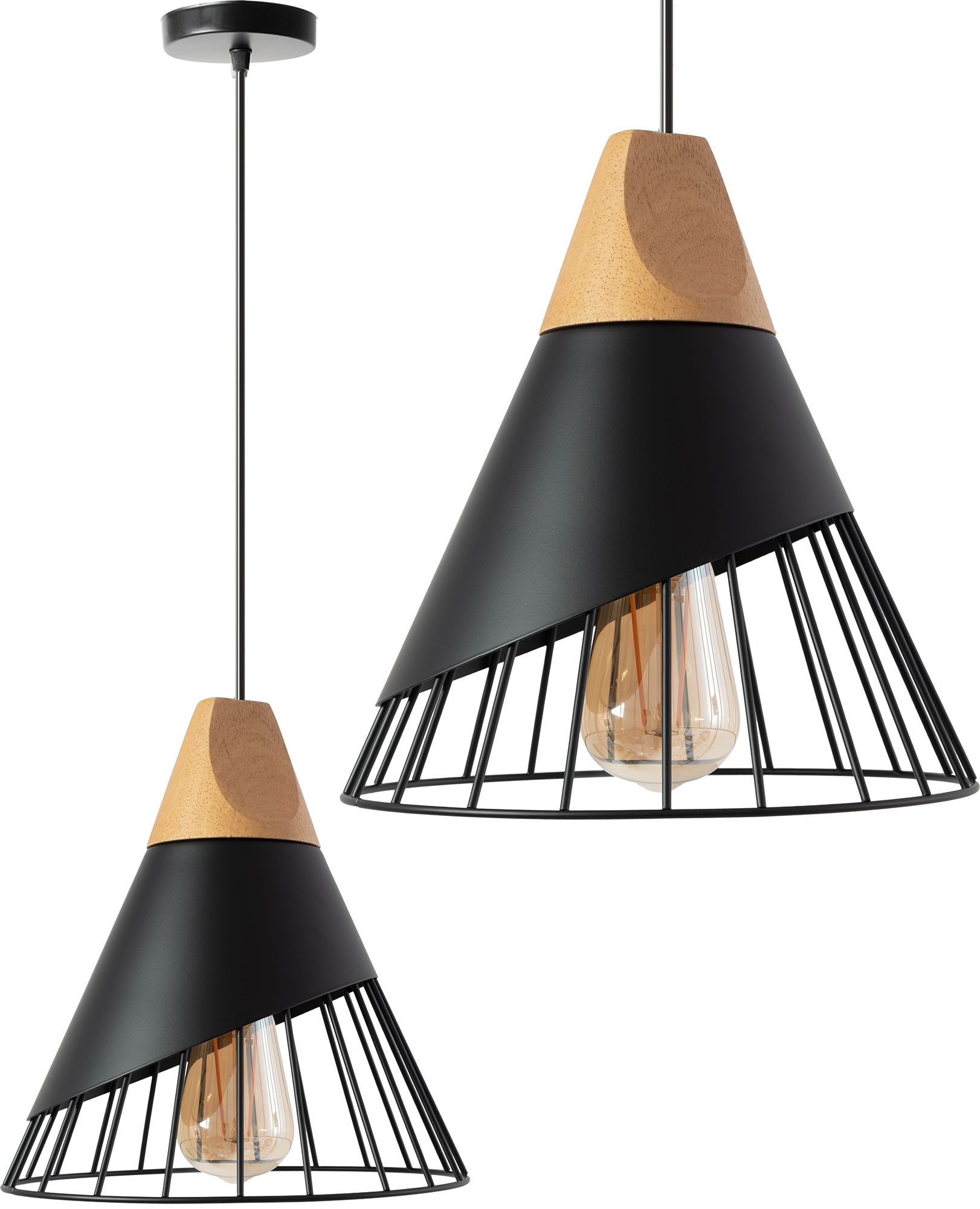 TOOLIGHT hængende loftlampe APP223-1CP Sort 25,5x25x90cm