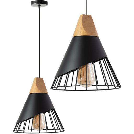TOOLIGHT hængende loftlampe APP223-1CP Sort 25,5x25x90cm