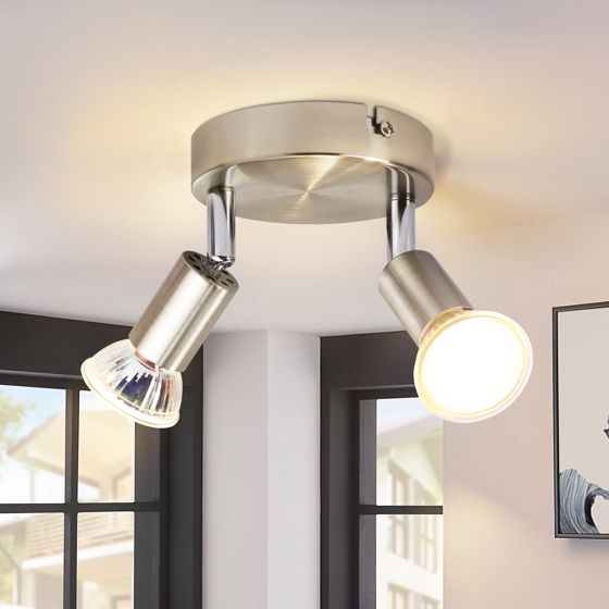 NETTLIFE LED - loftlampe GU10 - 2 moderne runde loftspotlights 350° uden pære