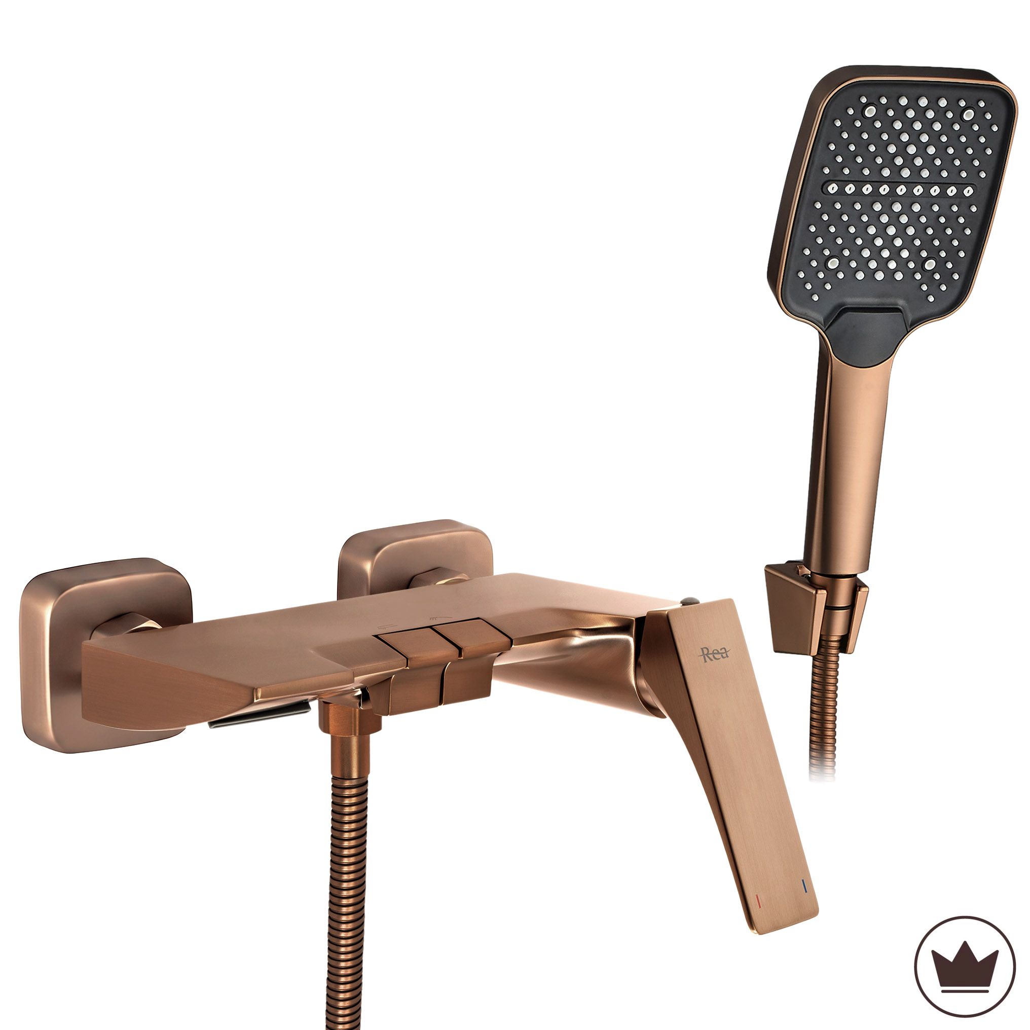 REA Premium badekararmatur JOE , Børstet kobber, 14,5x21x6,2cm
