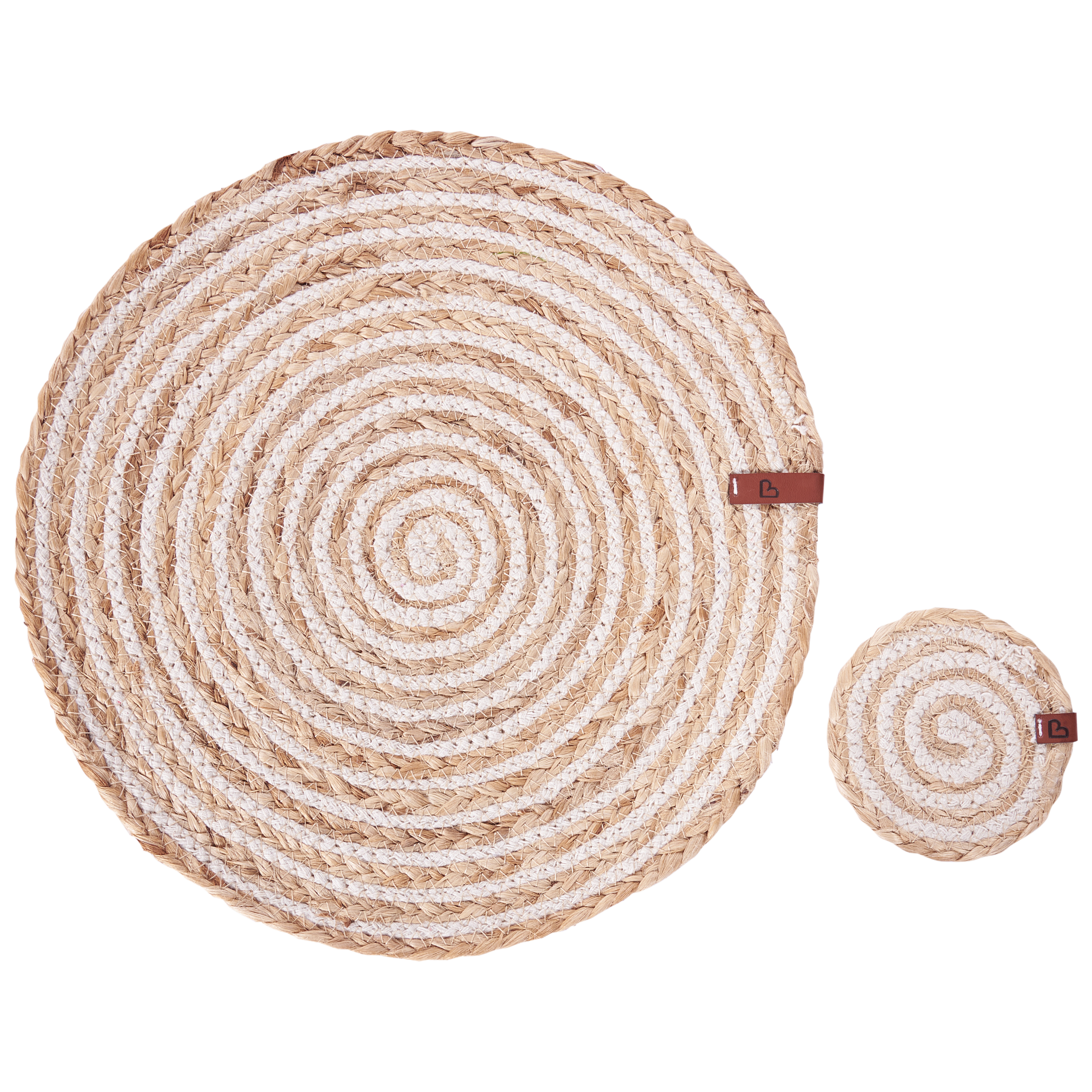 Sæt med dækkeservietter og bordskånere QUININE Jute Naturlig