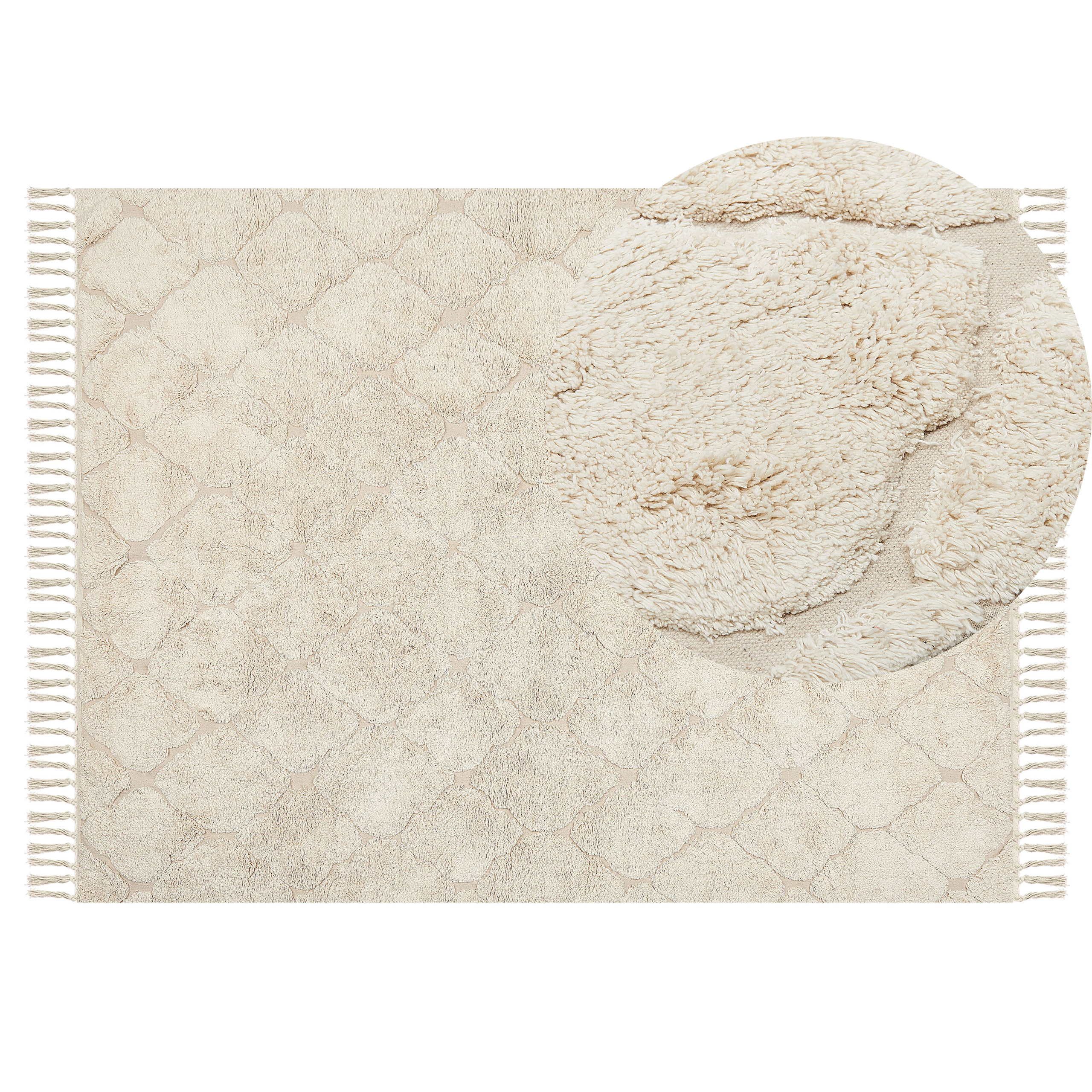 Gulvtæppe SILCHAR Beige 140 x 200 cm Bomuld