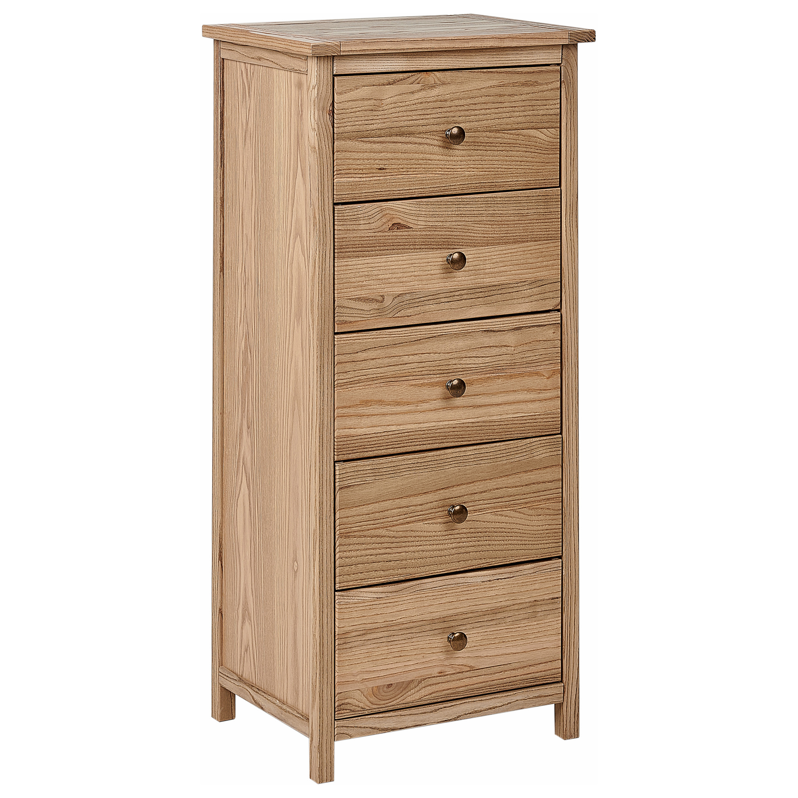 5 skuffers commode SALTON Sassafras træ Brun