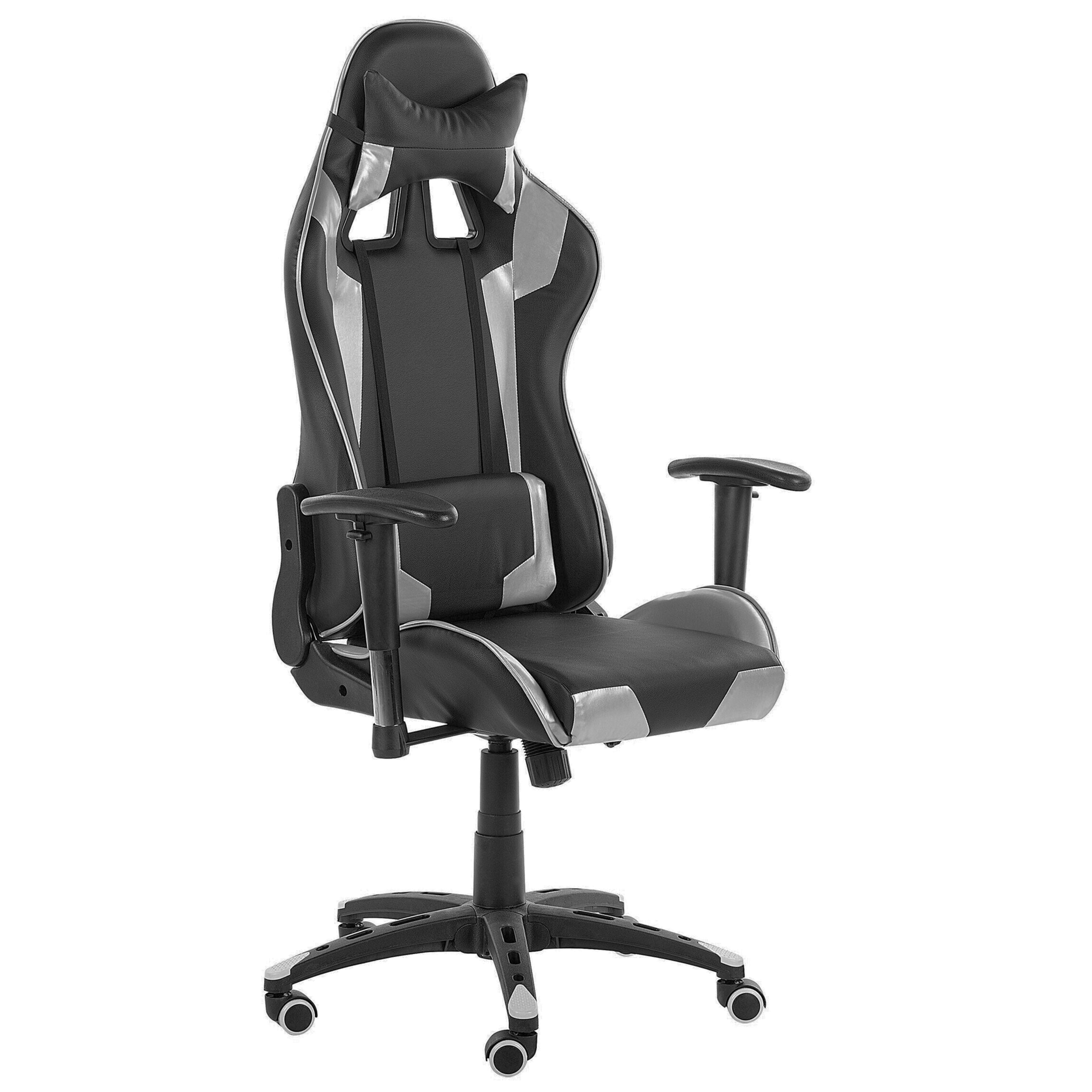 Gamingstol KNIGHT Kunstlæder Sølv