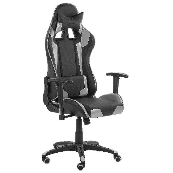 Gamingstol KNIGHT Kunstlæder Sølv