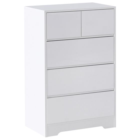 5 skuffers commode ALBERTA Hvid