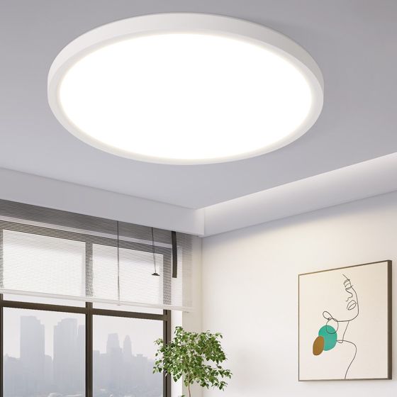 NETTLIFE LED - loftlampe til badeværelset, flad, 24 W, rund, hvid, køkkenloftlampe, ikke dæmpbar