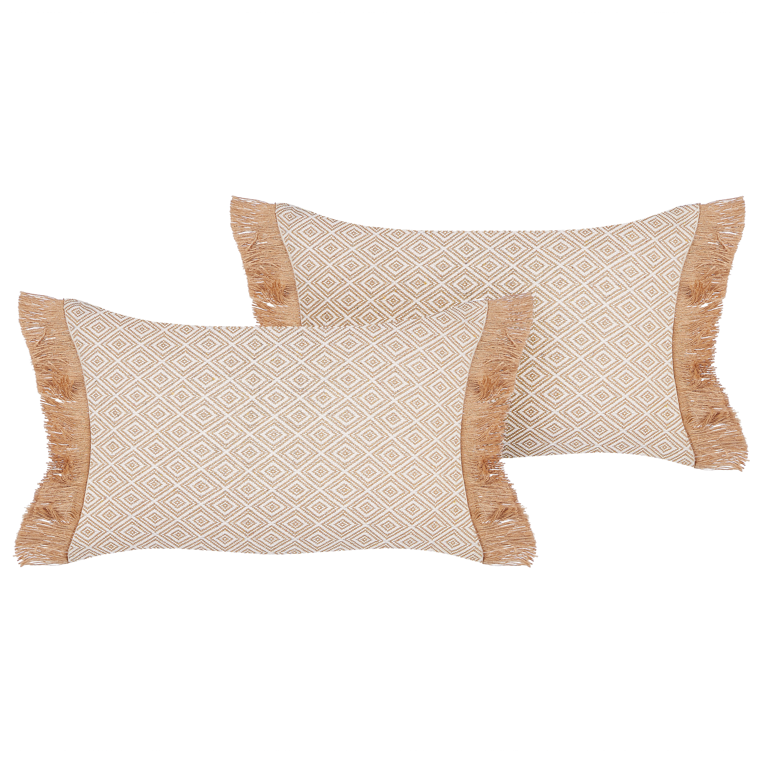 Sæt af 2 pyntepuder BOATH 30 x 50 cm Beige Ensfarvet