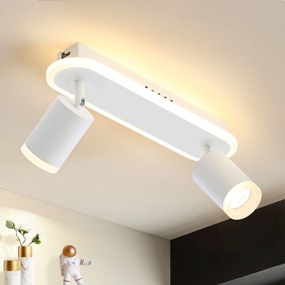 NETTLIFE 2 varme hvide GU10 LED loftspots af metal, 330° til køkken og stue