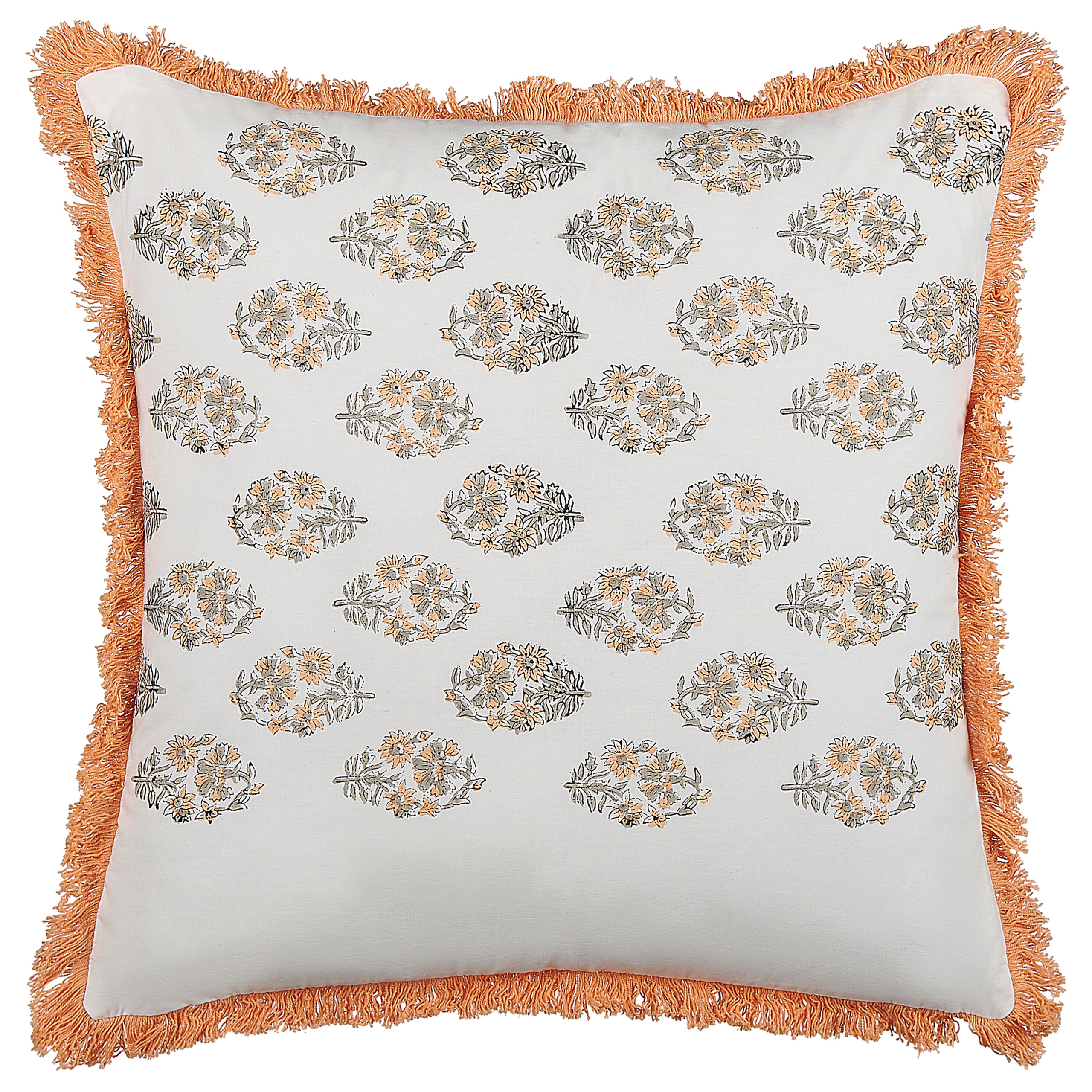 Pyntepude SATIVUS 45 x 45 cm Bomuld Orange Blomstermønster