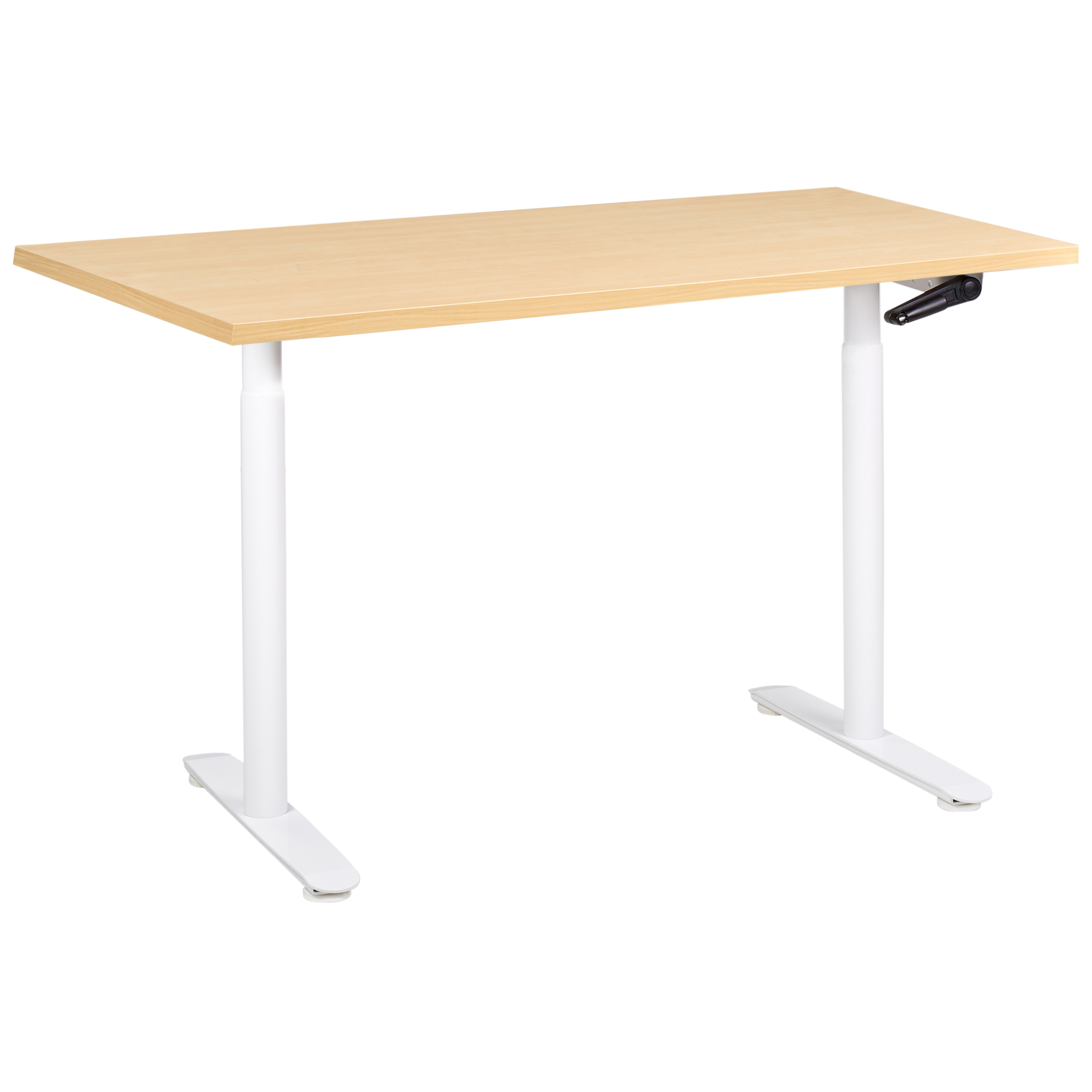 Manuelt justerbart hæve sænkebord DESTINAS 120 cm 72 cm Lysebrun/hvid