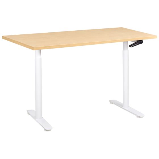 Manuelt justerbart hæve sænkebord DESTINAS 120 cm 72 cm Lysebrun/hvid