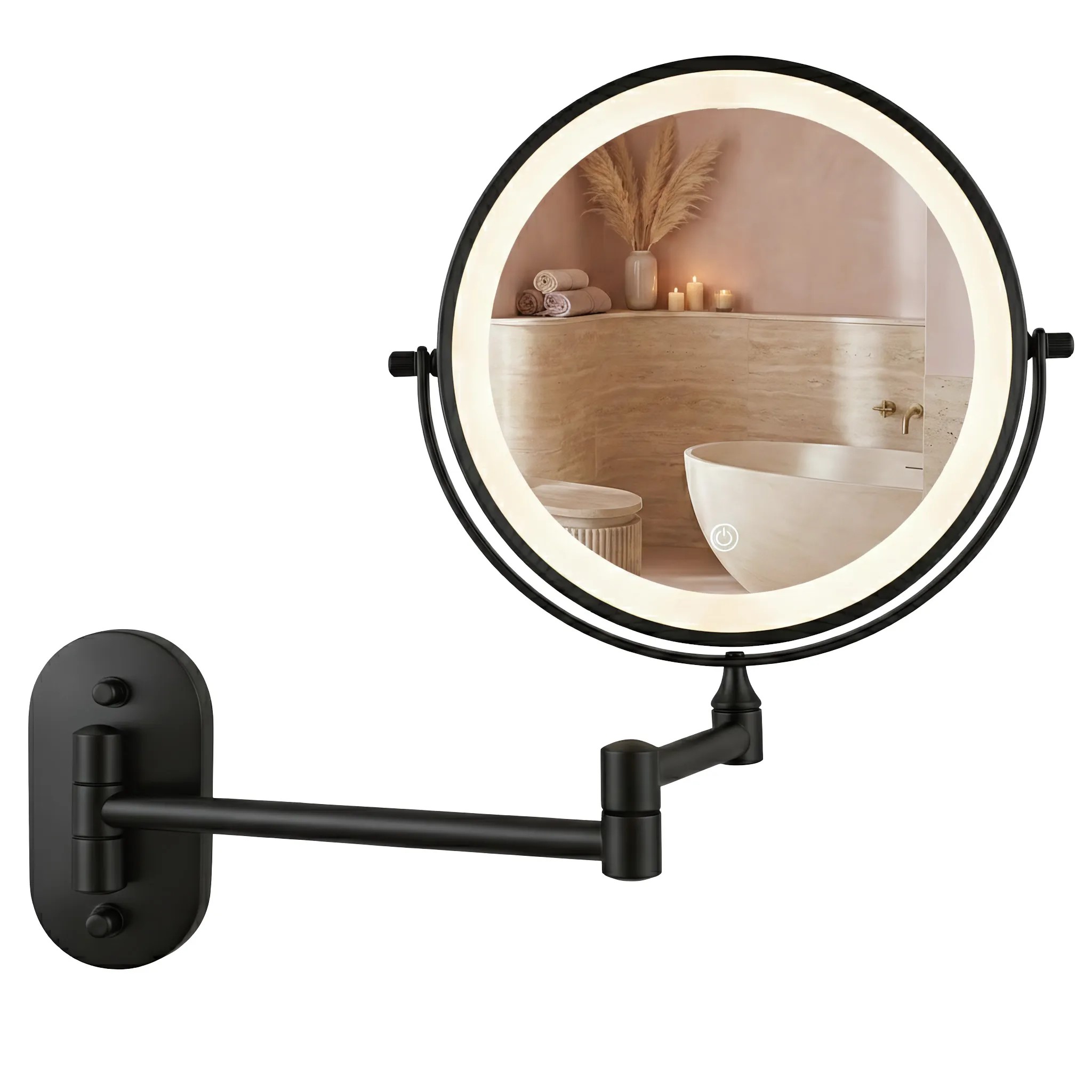 REA spejl Glow led Sort 3x43x30cm