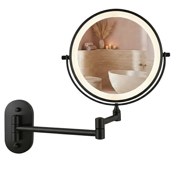 REA spejl Glow led Sort 3x43x30cm