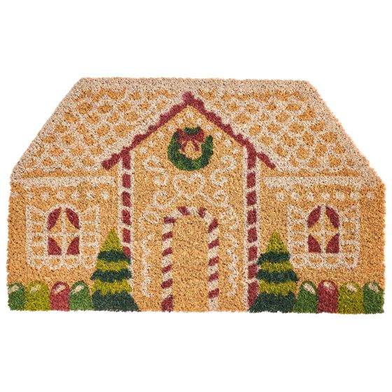 Dørmåtte SELATNA Naturlig 50 x 80 cm Julemønster Kokos
