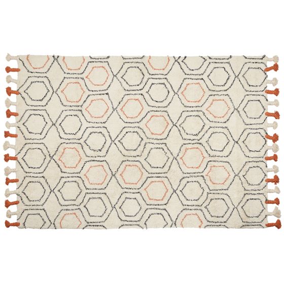 Gulvtæppe HAJIPUR Beige 160 x 230 cm Bomuld