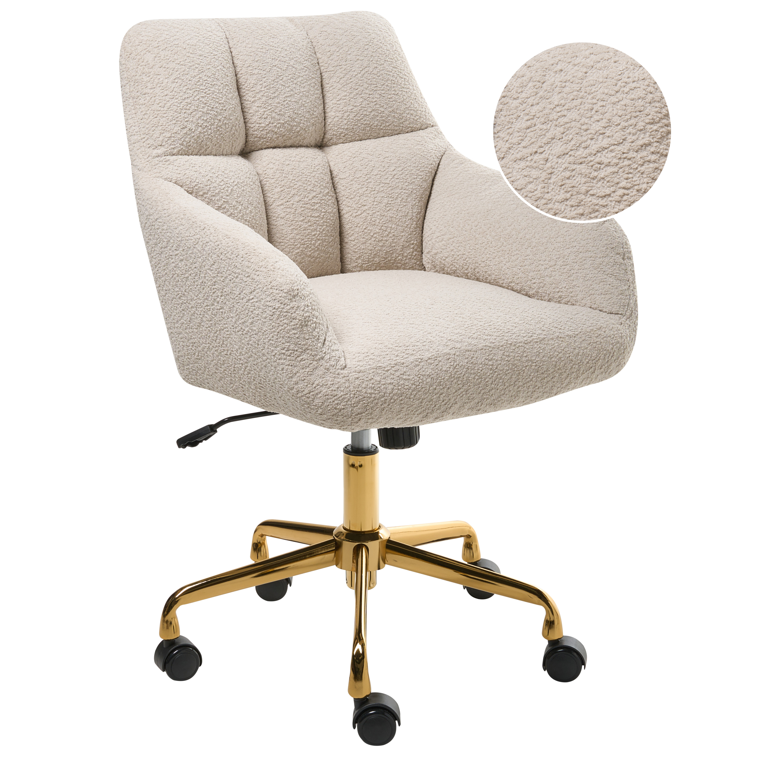 Skrivebordsstol PALMDALE Boucle Lys Beige