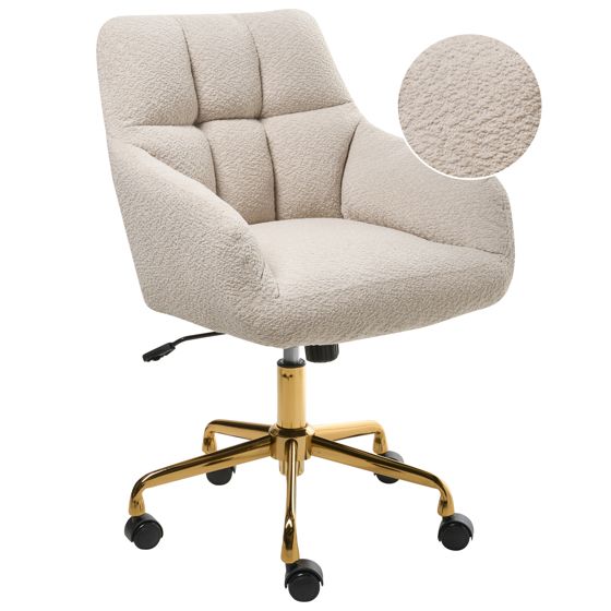 Skrivebordsstol PALMDALE Boucle Lys Beige