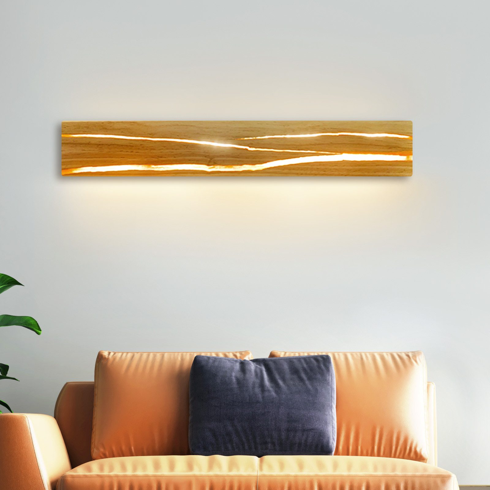 NETTLIFE LED væglampe indendørs væglampe moderne træ entrélampe 3000K varm hvid 50 cm stuelys indirekte 8W