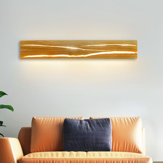 NETTLIFE LED væglampe indendørs væglampe moderne træ entrélampe 3000K varm hvid 50 cm stuelys indirekte 8W