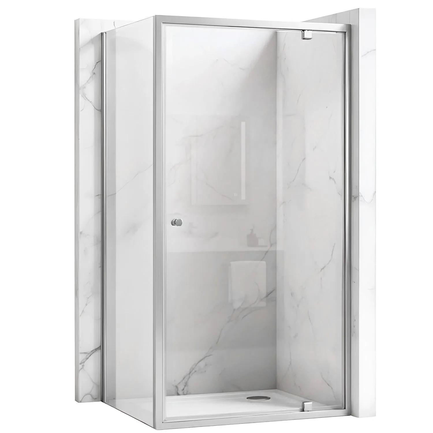 REA hjørnebrusekabine Primo Swing 100x90 Krom, 100x90x190cm