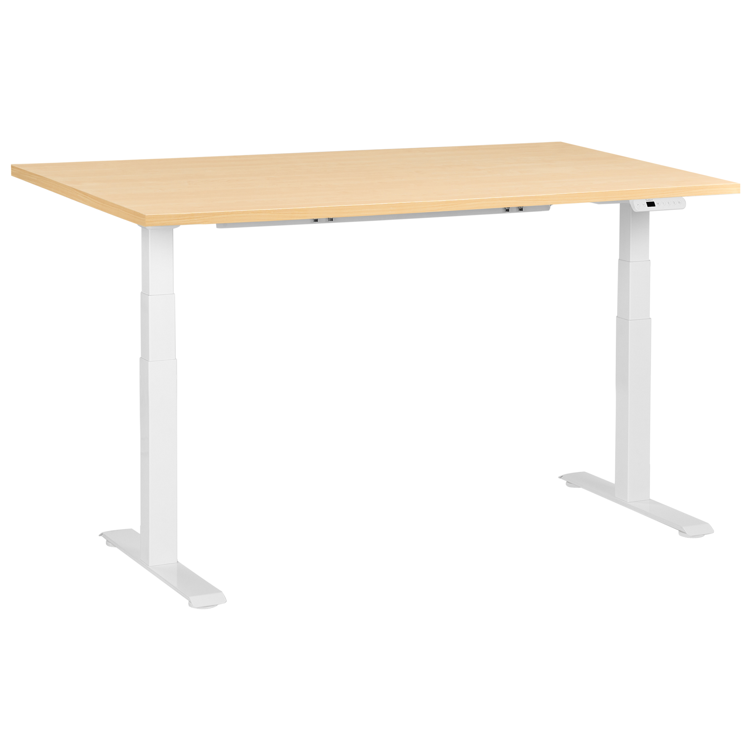 Elektrisk justerbart hæve sænkebord DESTINES 160 cm 72 cm Lysebrun/hvid