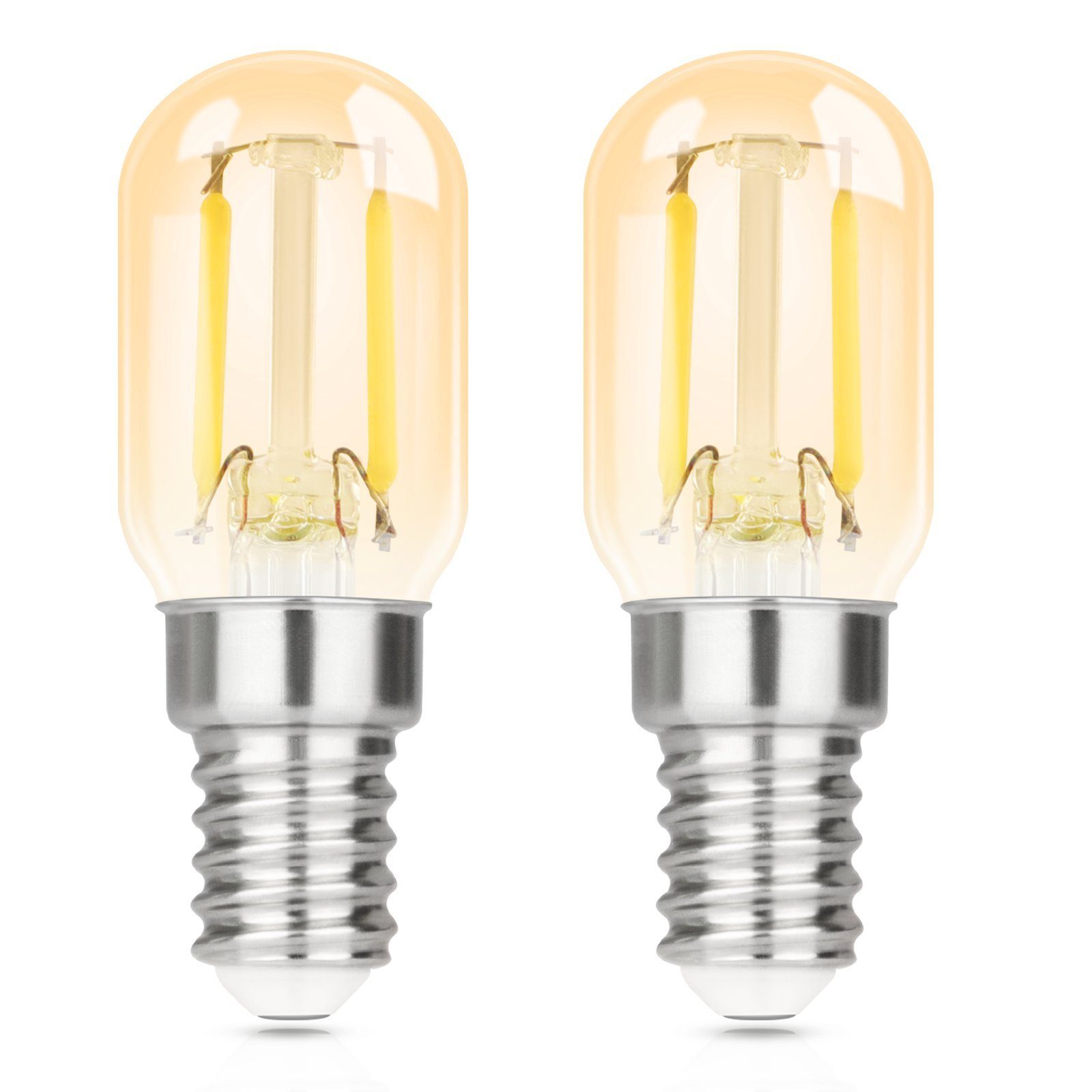 NETTLIFE 2 stk. E14 LED-pærer, kold hvid, T22, Vintage LED 2W, Retro, 6000K, energisparepære, E14, ikke-dæmpbar