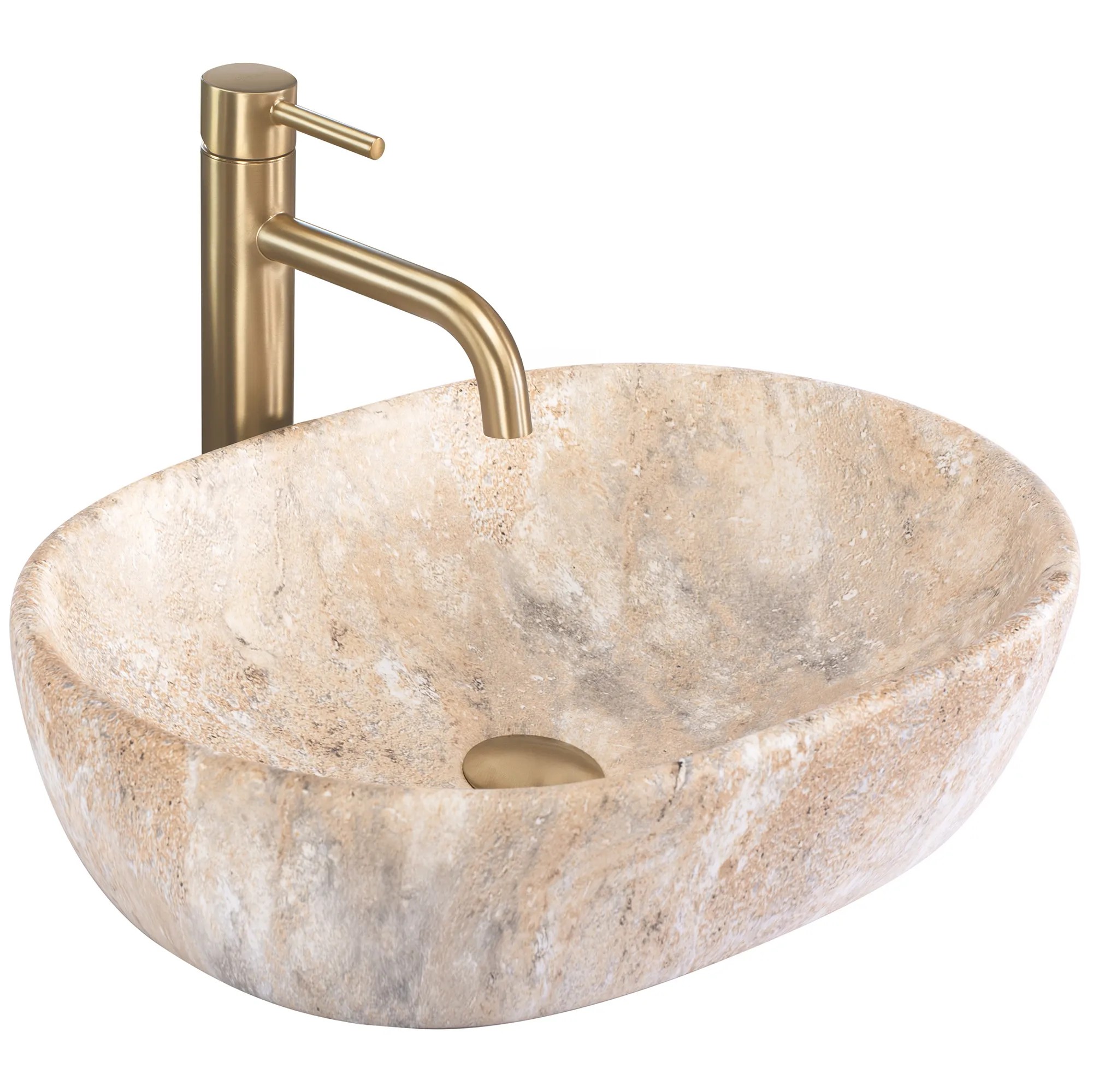 REA bordmonteret håndvask Amelia Savana Matt Beige, 48x34,5x13,6cm