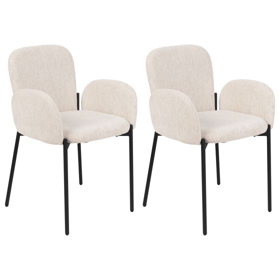 Sæt med 2 spisebordsstole ALBEE Beige