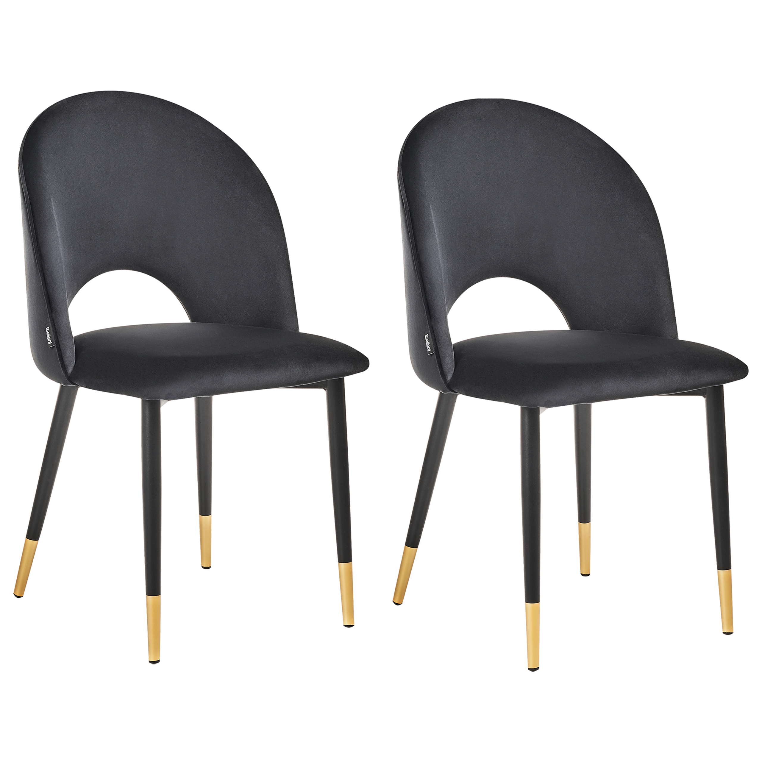 Sæt med 2 spisebordsstole MAGALIA Velour Sort