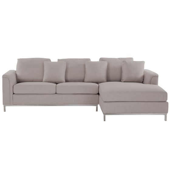 Hjørnesofa 4 personers OSLO Beige Venstrevendt