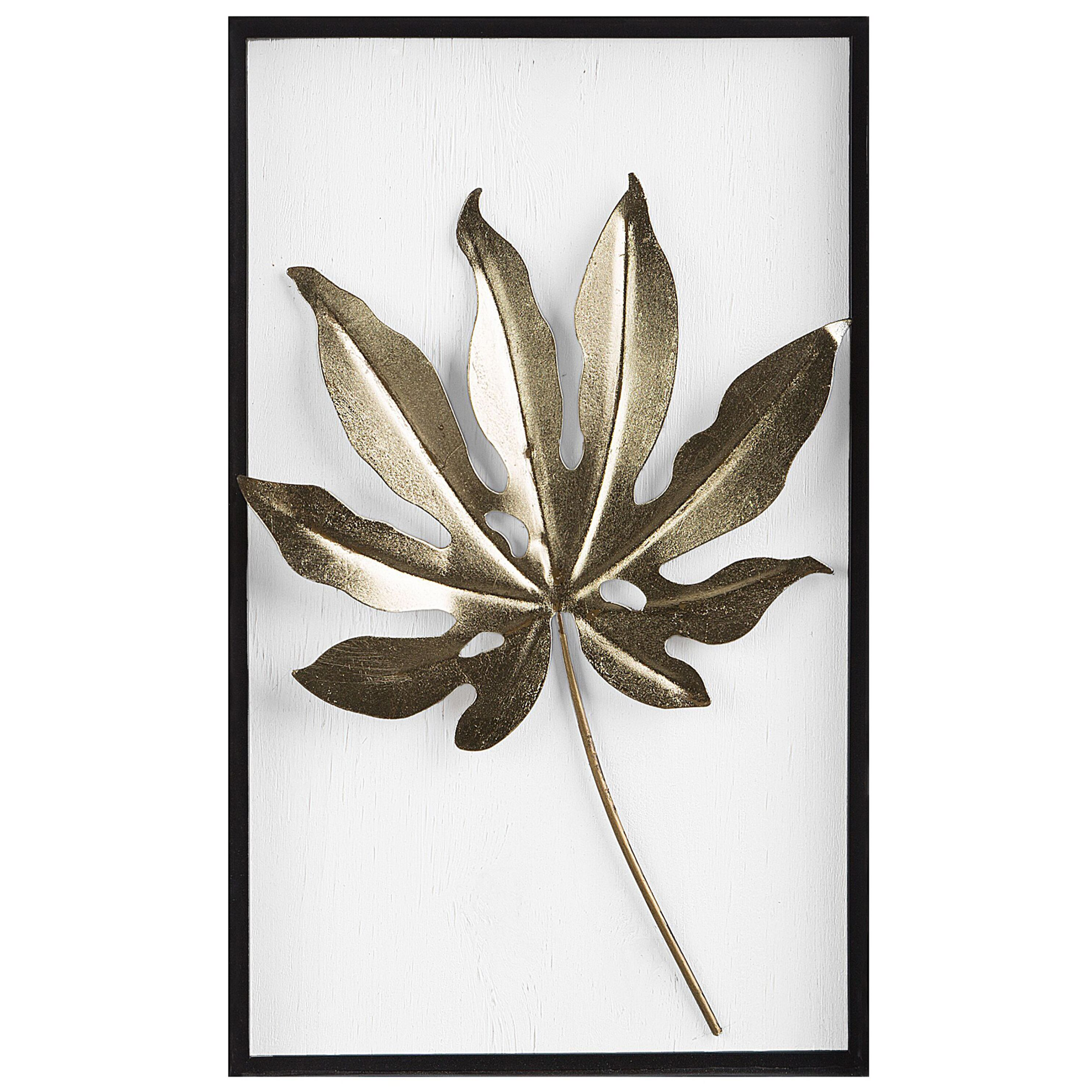 Vægdekoration Blad CURIUM 50 cm Metal Multifarvet
