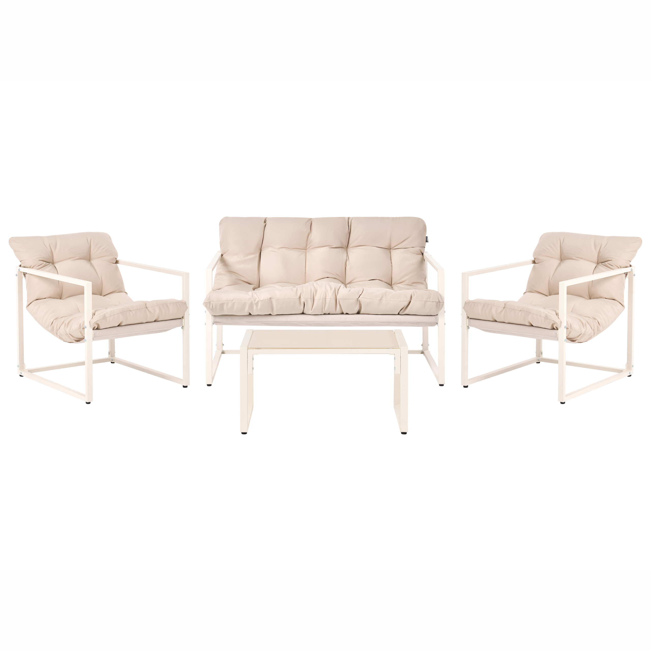 Loungesæt med bord 4 personers GARDA Metal Beige